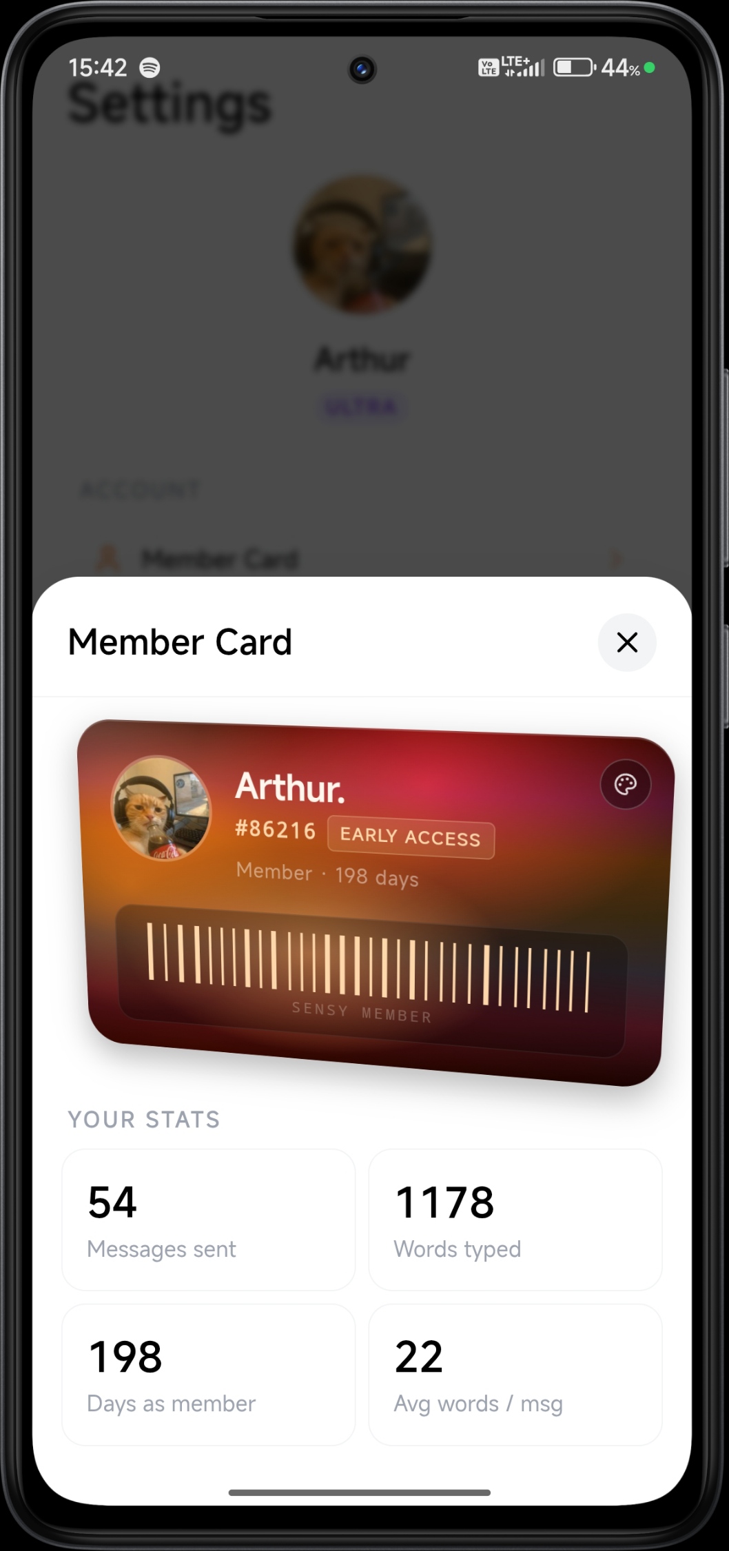 SENSY member card